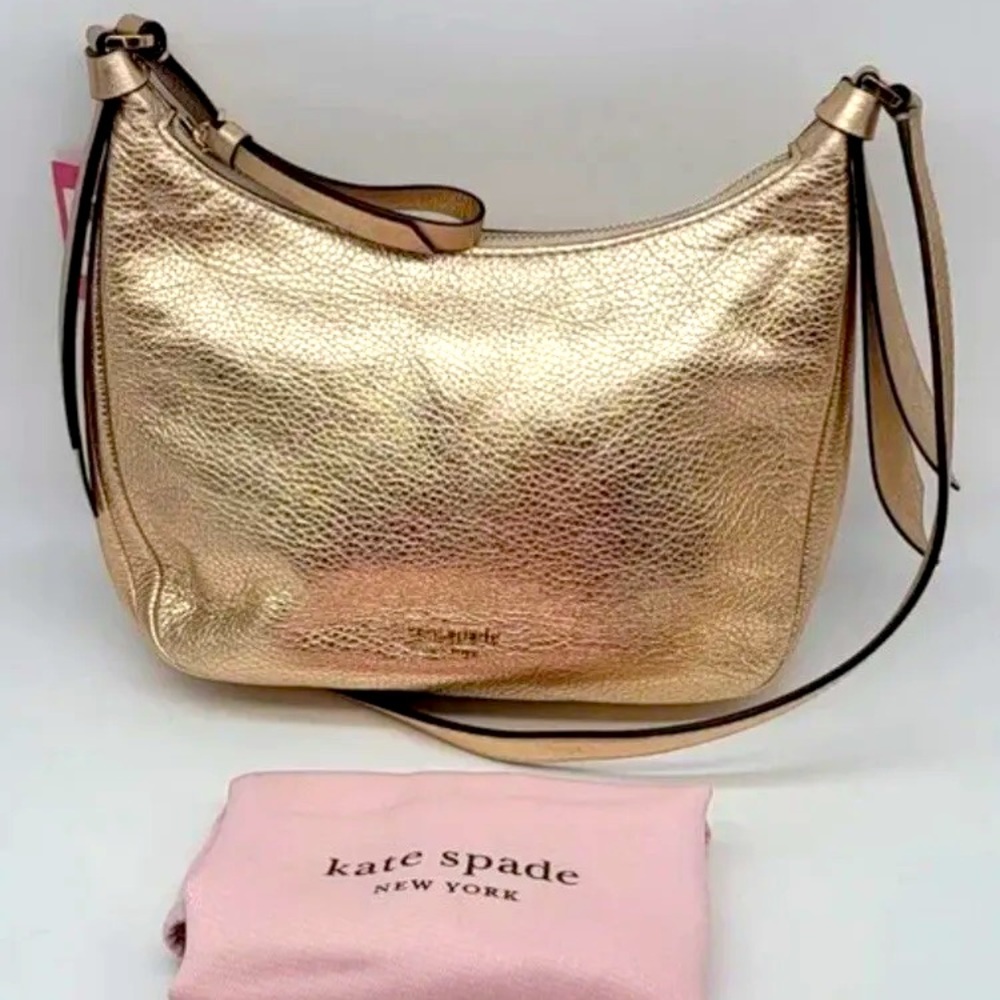 Kate Spade Lake Medium Crossbody Metallic Rose Gold New With Tags and Dust Bag